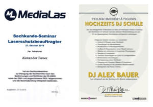 DJ Alex Bauer - Hochzeits DJ Schule, Laserschutzbeauftragter