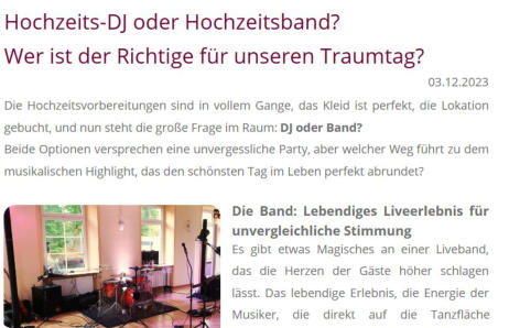 Hochzeits-DJ oder Hochzeitsband?